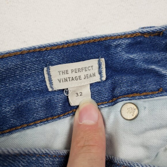 Madewell The Perfect Vintage Jean in Chet Wash: Distressed Edition Size 32 Rigid - Picture 6 of 16